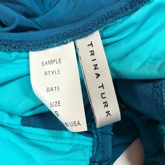 Trina Turk Cut Out One Piece Swimsuit Turquoise S - Picture 10 of 11